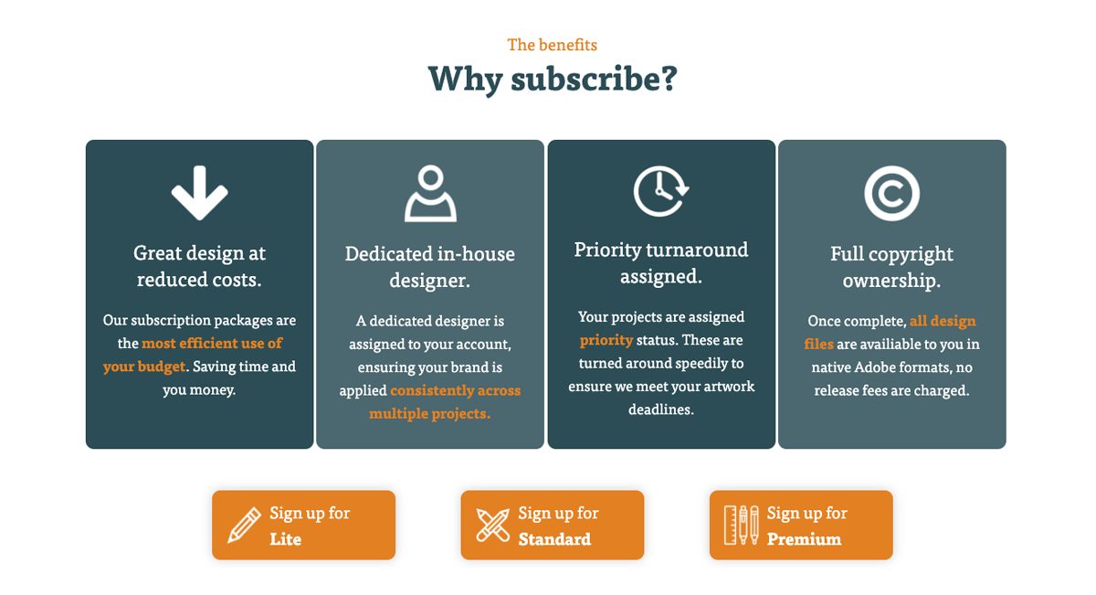 What is full service design? - benefits of subscription services